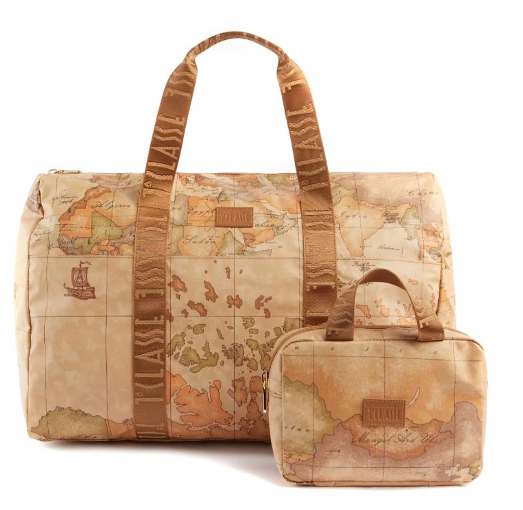 Alviero Martini Borsa Da Viaggio Con Pochette Geo Soft Naturale BV S022 6001